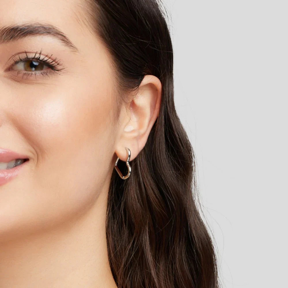Vioraia Heart Silver Hoops