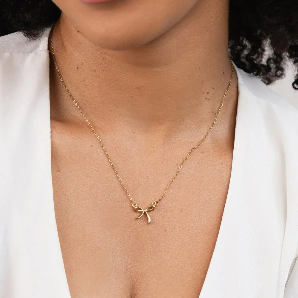 Vioraia Serenity Bow Pendant Necklace