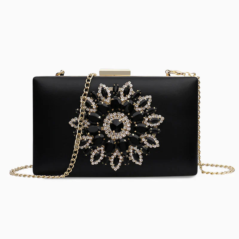 Vioraia Jennifer Diamond Studded Evening Clutch Bag