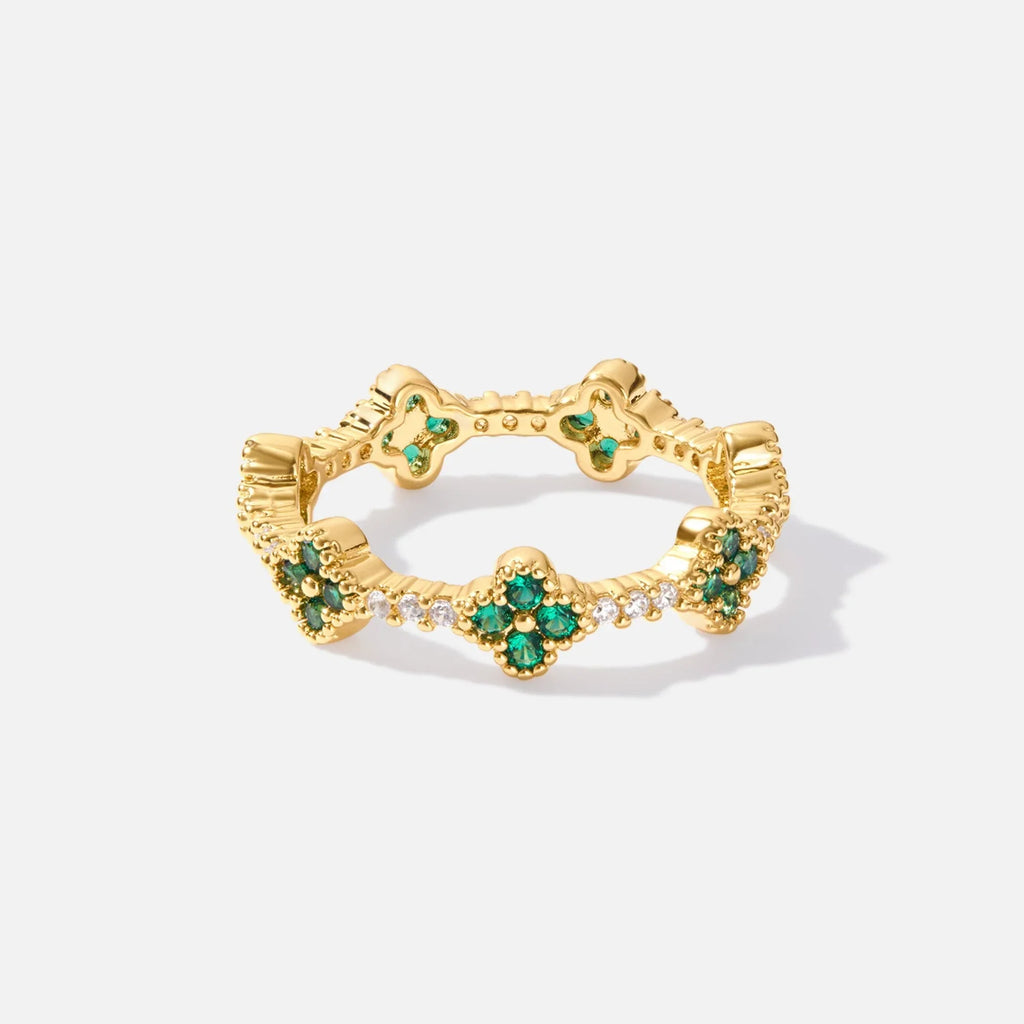Vioraia Four Leaf Clover Crystal Ring