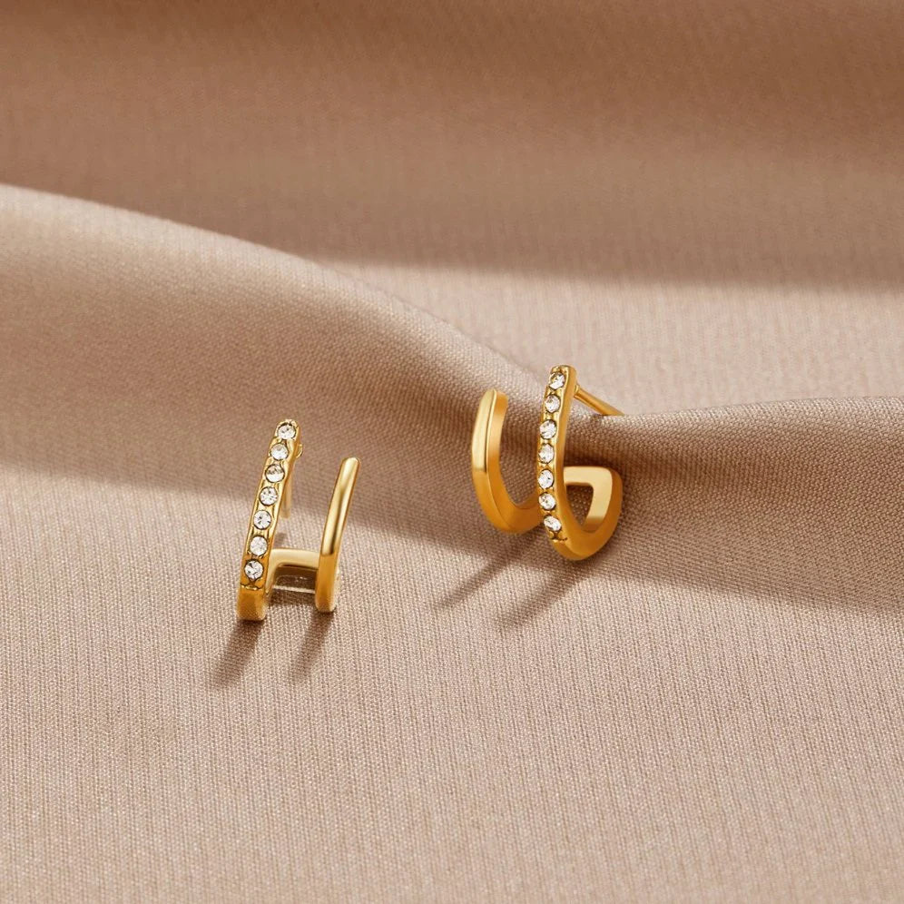 Vioraia 18K Gold & Crystal Claw Earrings