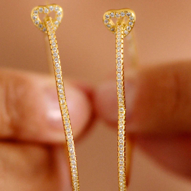 Vioraia Sparkling Love Hoop Earrings