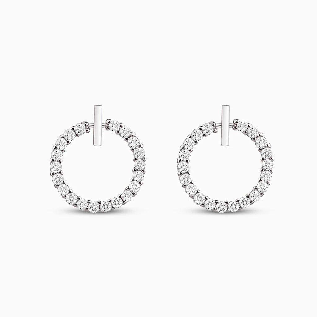 Vioraia Sparkling Open Circle Stud Earrings