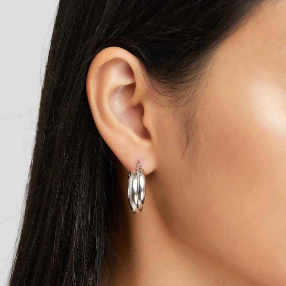 Vioraia Talia Silver Hoop Earrings