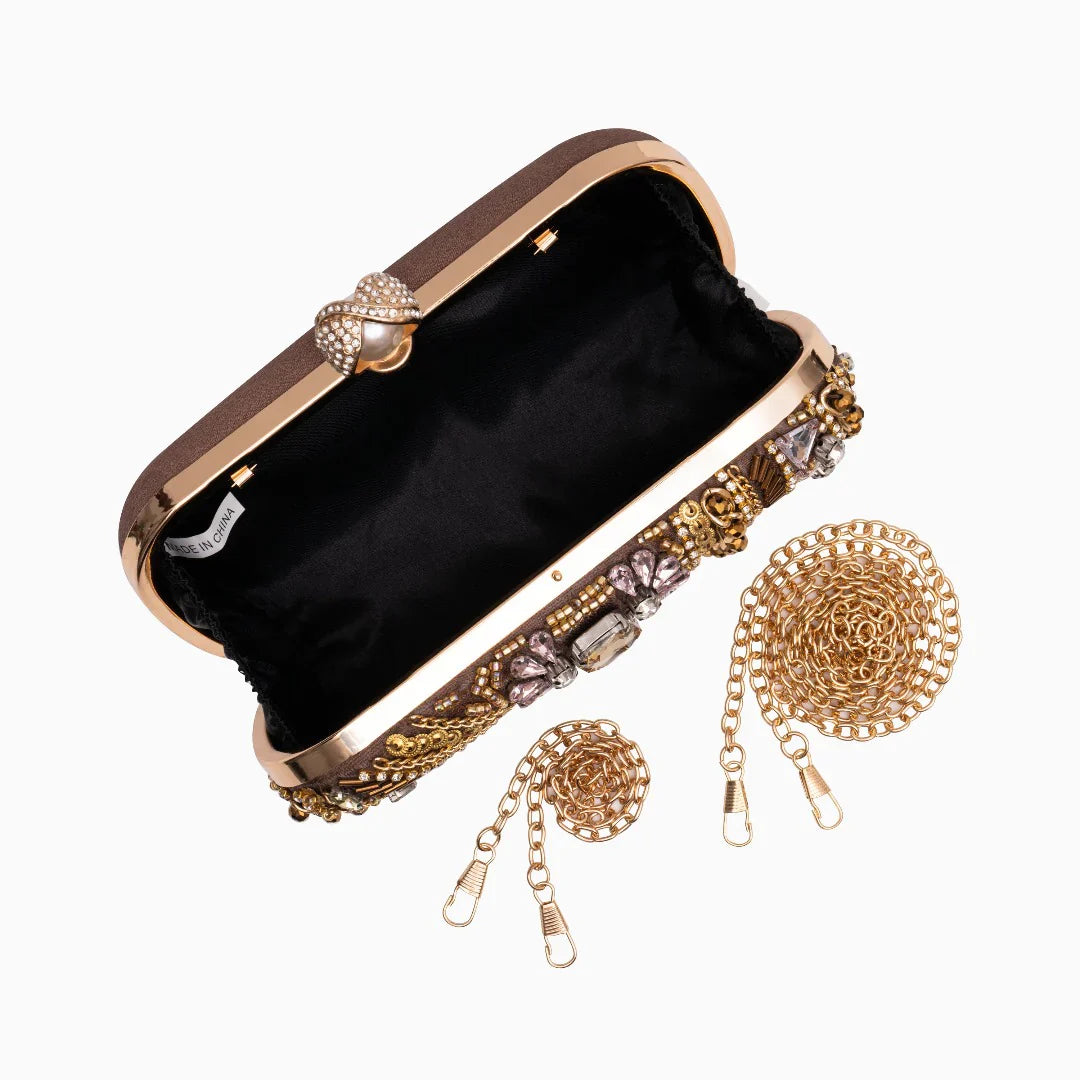 Vioraia Cynthia Beaded Embroidery Clutch Bag