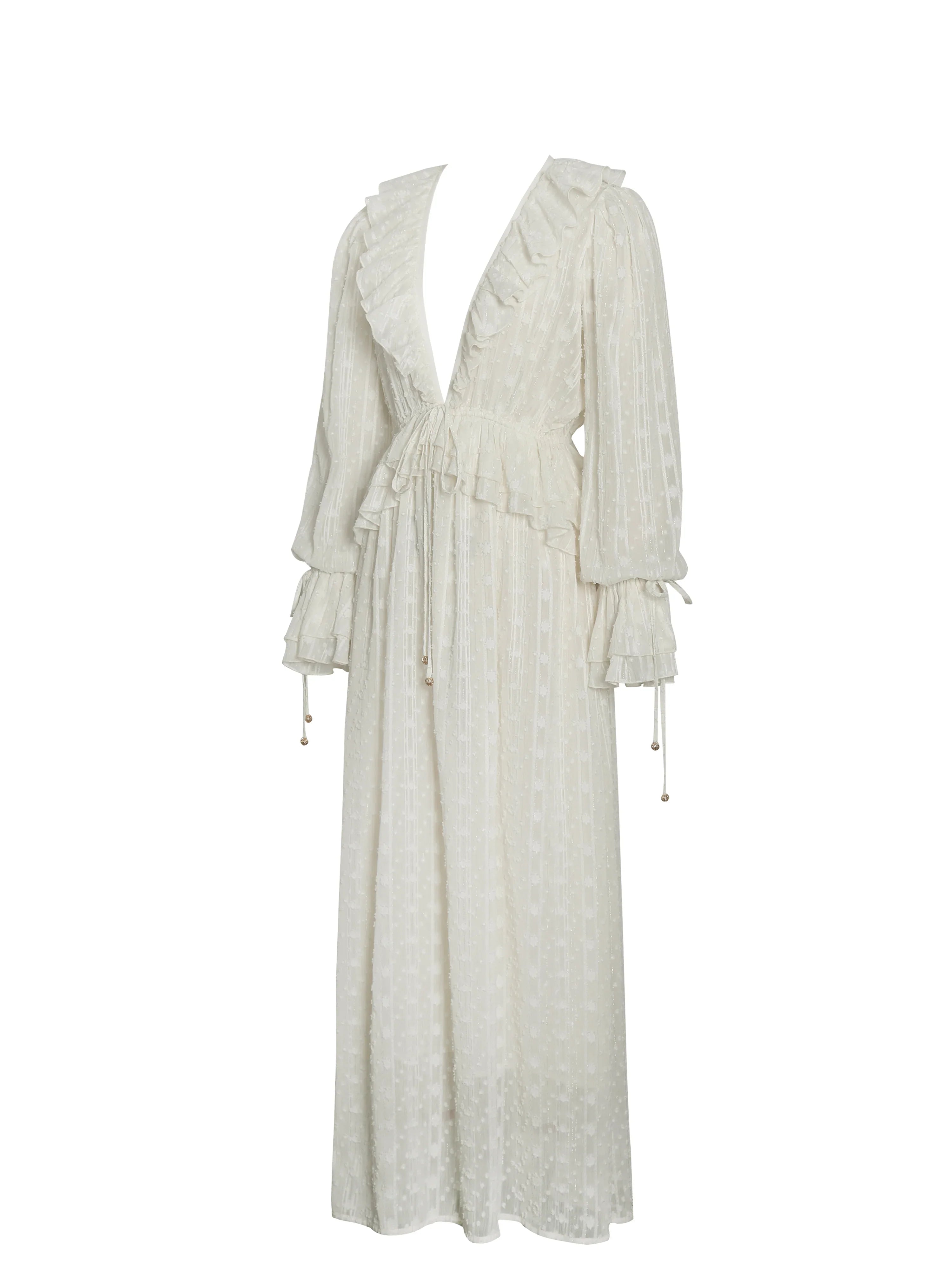 Safiya Jacquard Chiffon Long Sleeve Maxi Dress