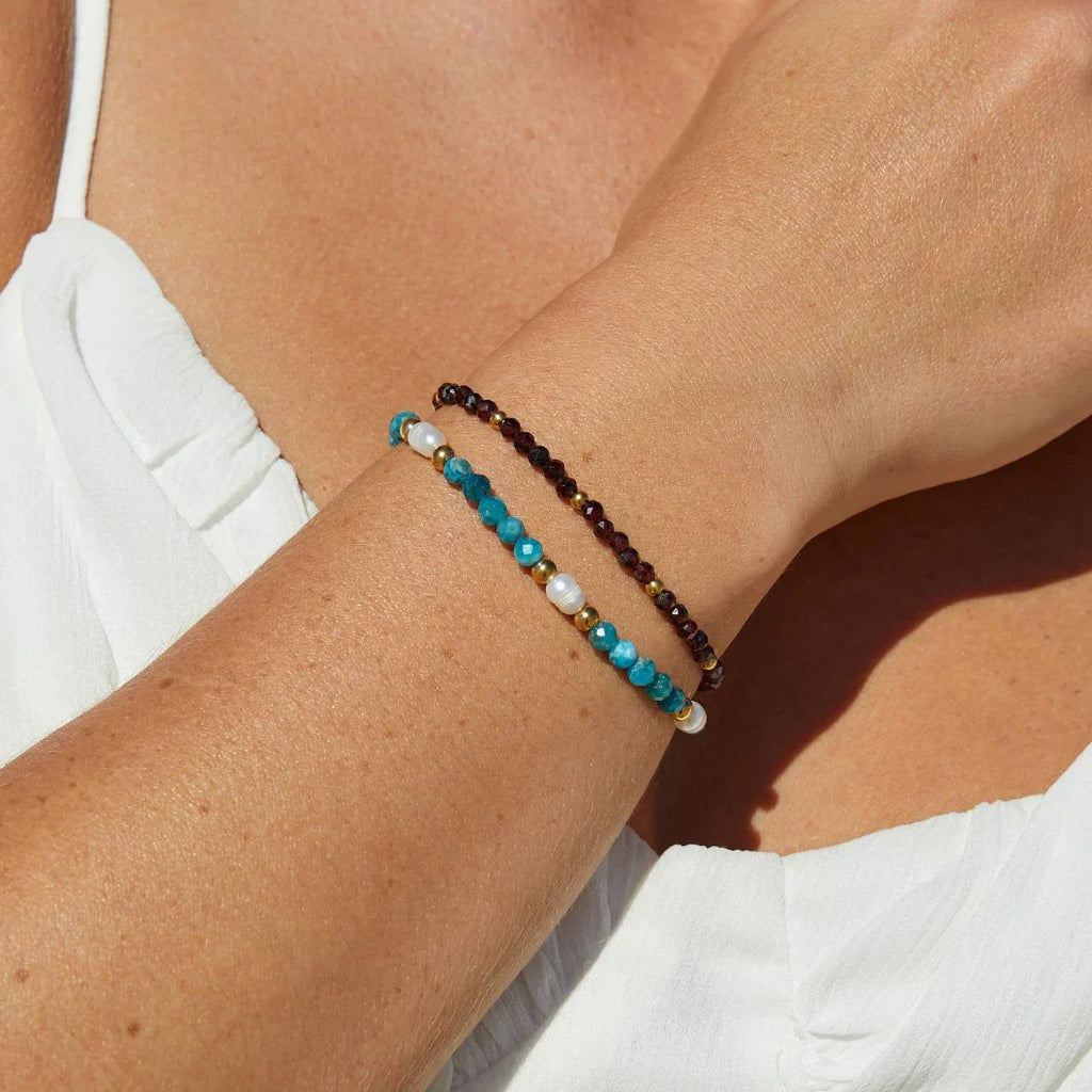 Vioraia Red Garnet Bead Bracelet