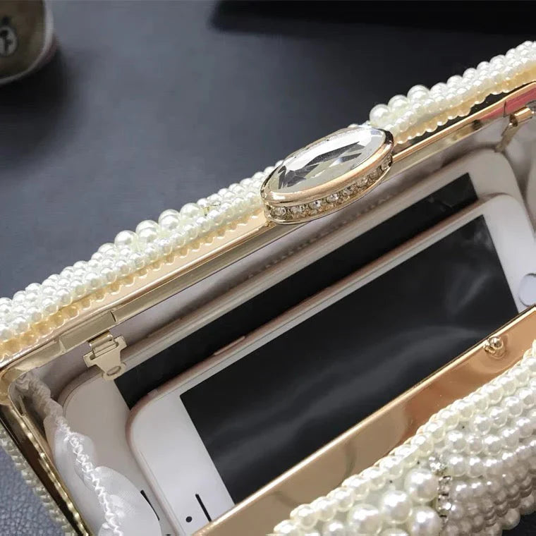 Vioraia Violeta Pearl Clutch Bag