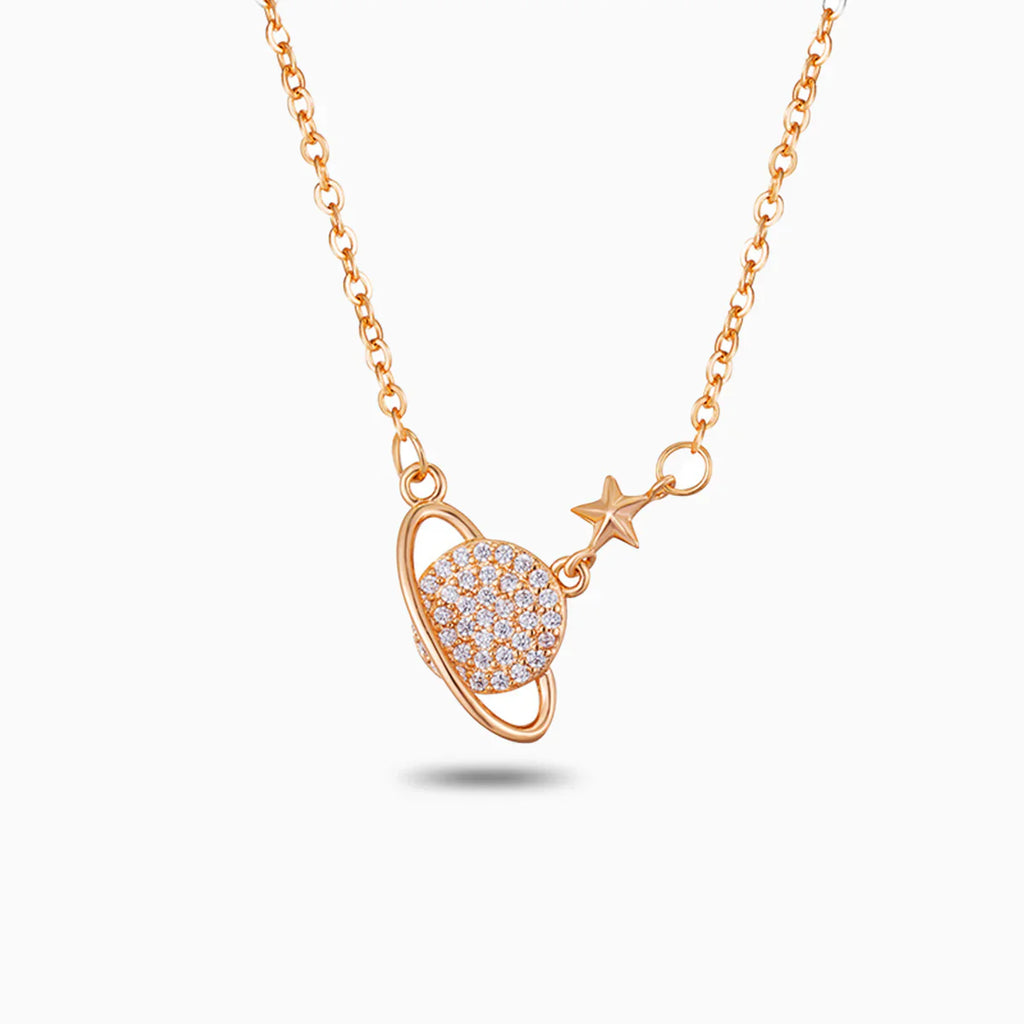 Vioraia Sparkling Saturn Necklace