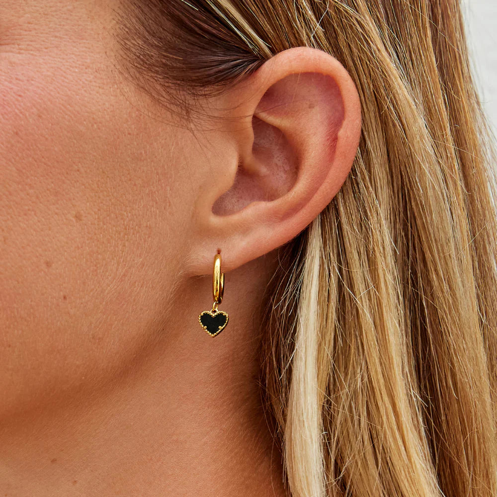 Vioraia Tainted Hearts' Hoop Earrings