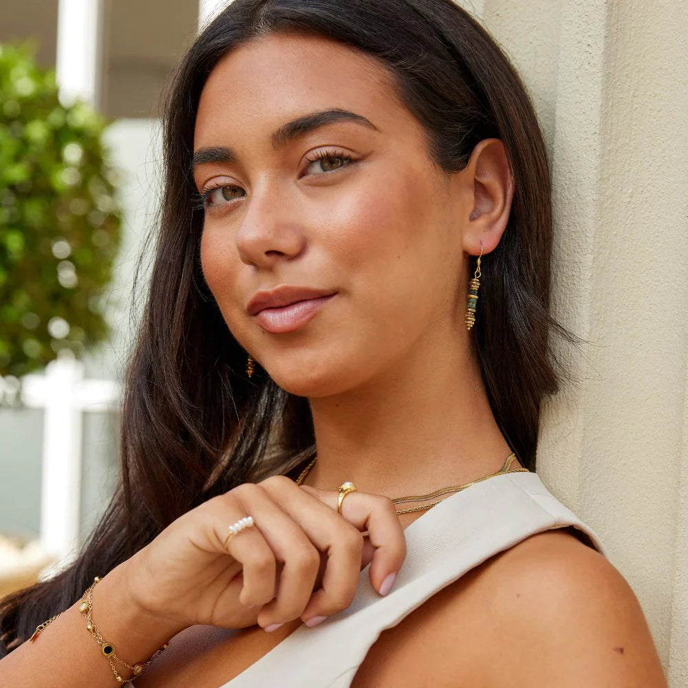 Vioraia Turquoise Stone Drop Earrings