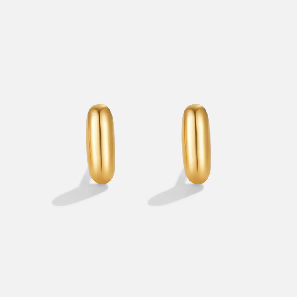 Vioraia Gold Bubble Letter Earrings