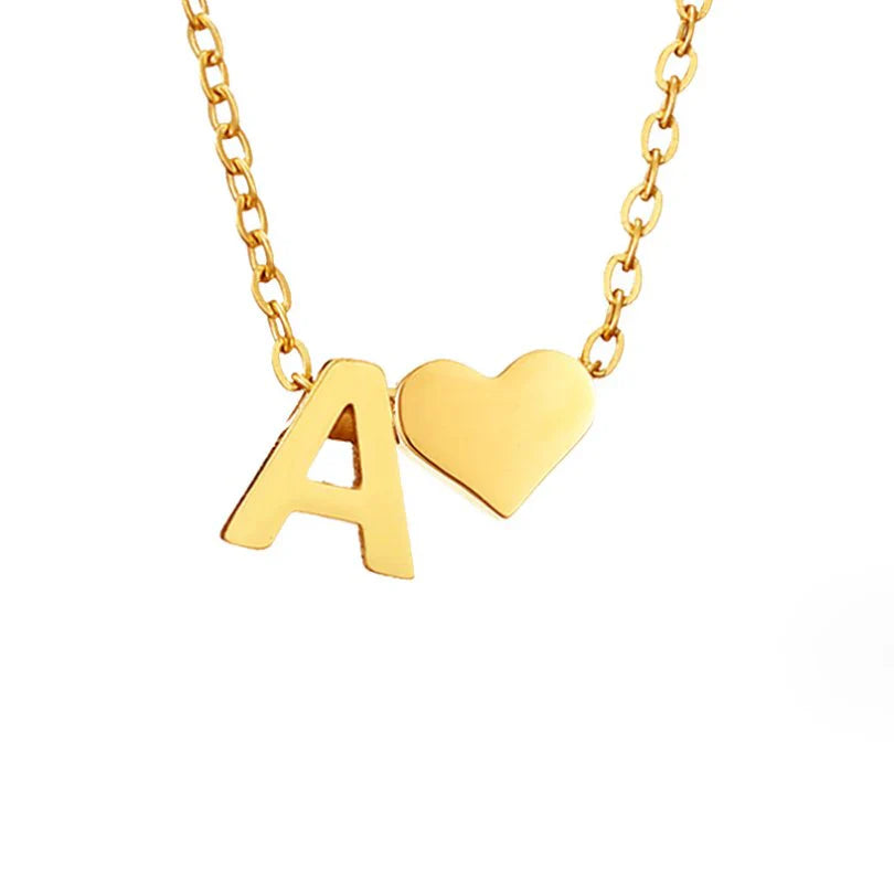 Vioraia Forever Love & Letter Gold Necklace