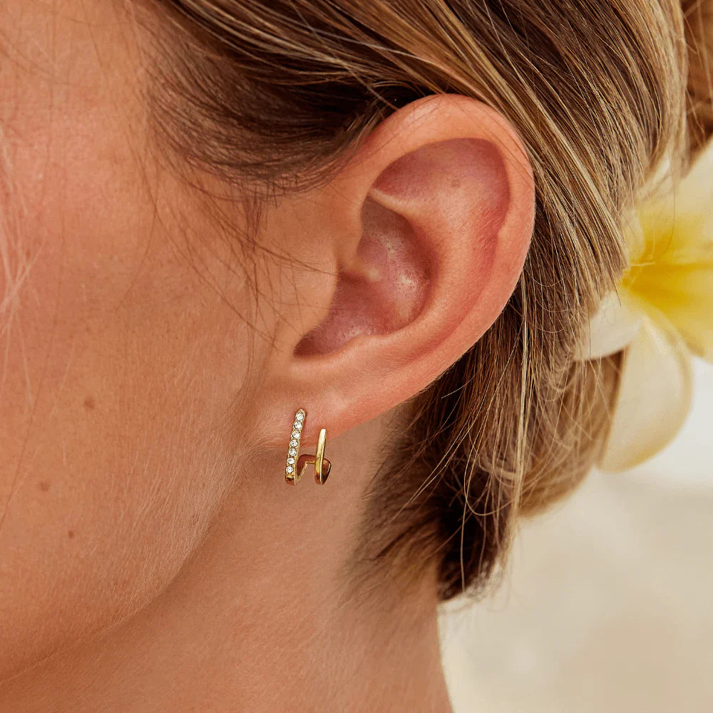 Vioraia 18K Gold & Crystal Claw Earrings