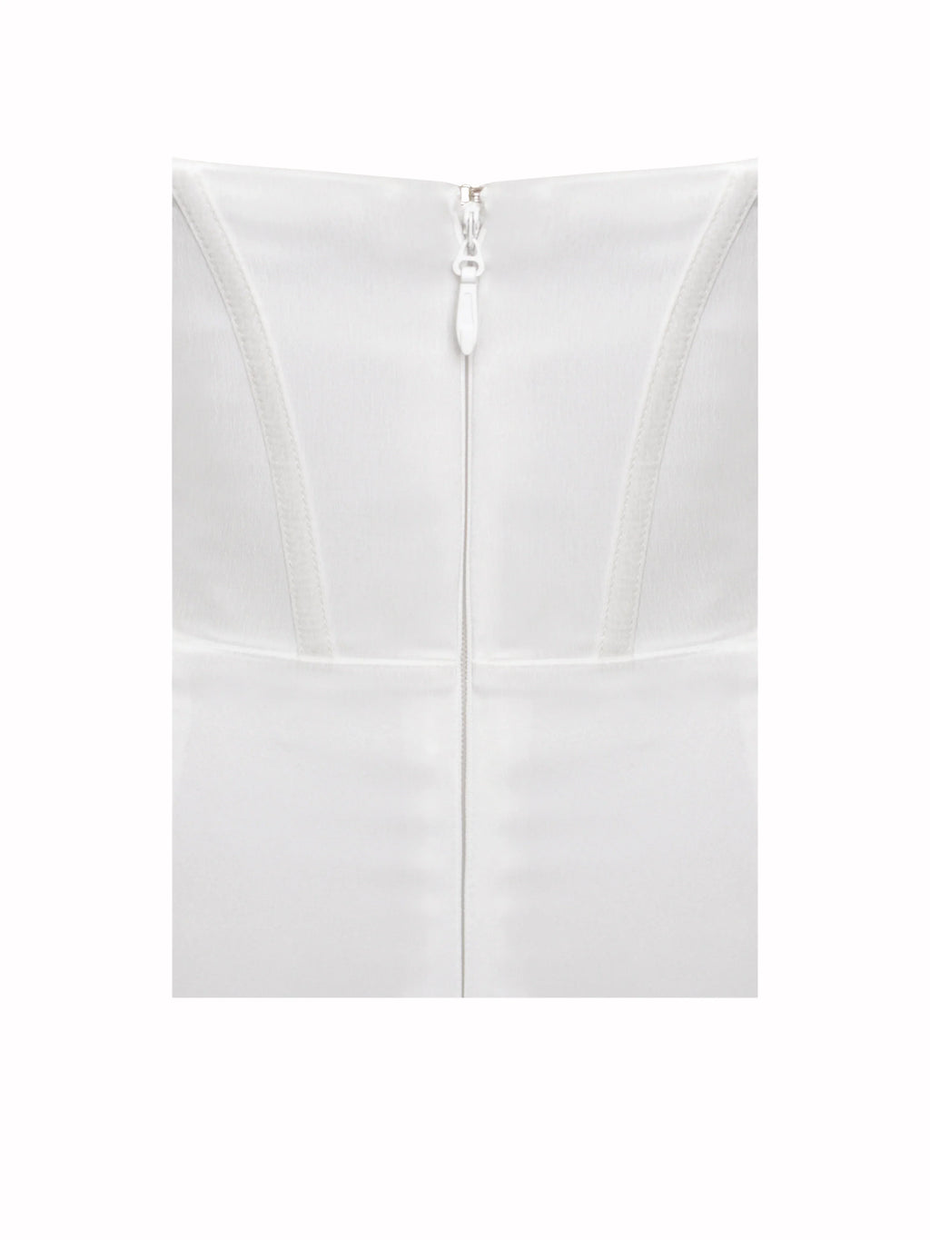 Lora White Crystal Embellished Mesh Satin Corset Gown