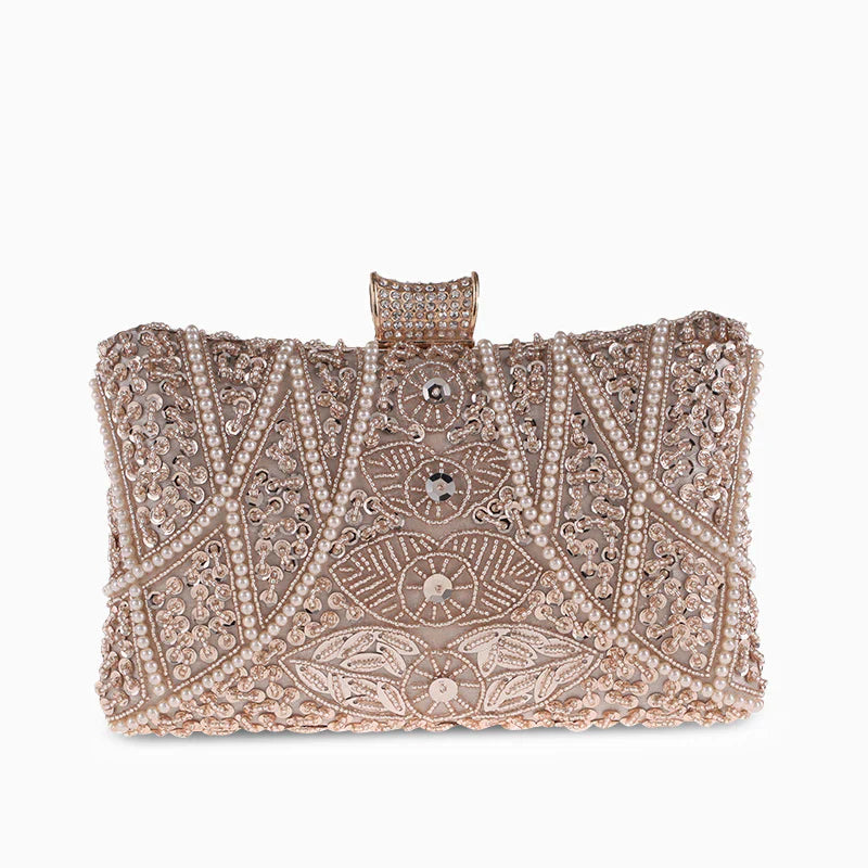 Vioraia Kaia Luxury Beaded Clutch Bag