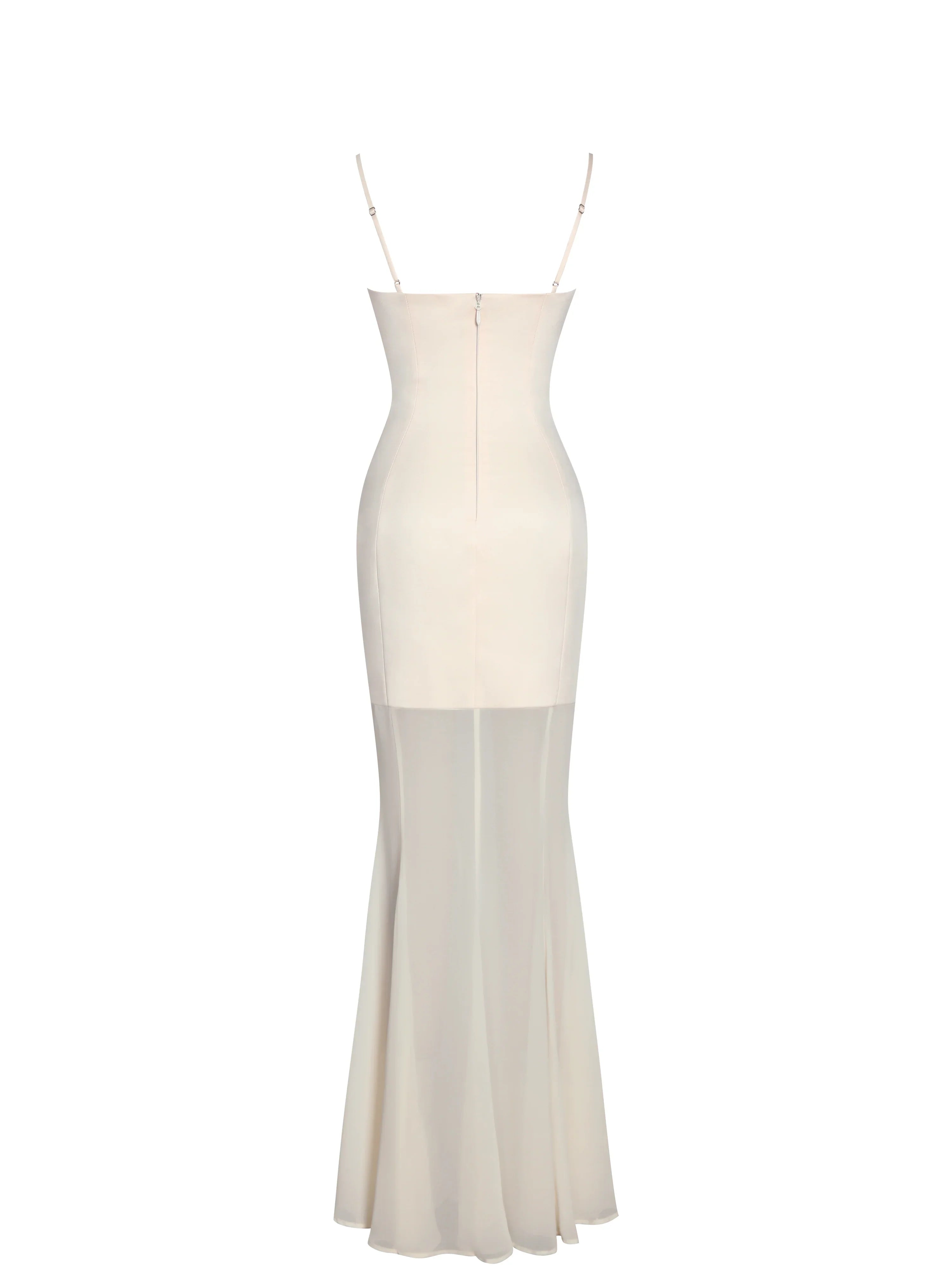 Zayne Butter Yellow Ruch Breast Chiffon Mermaid Maxi Dress