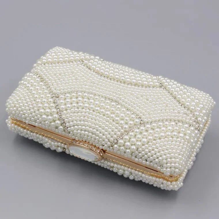 Vioraia Violeta Pearl Clutch Bag