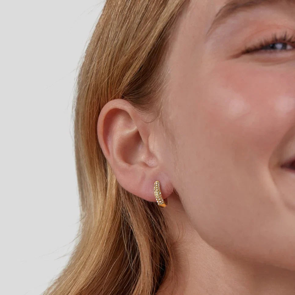 Vioraia Lily Crystal Hoop Earrings