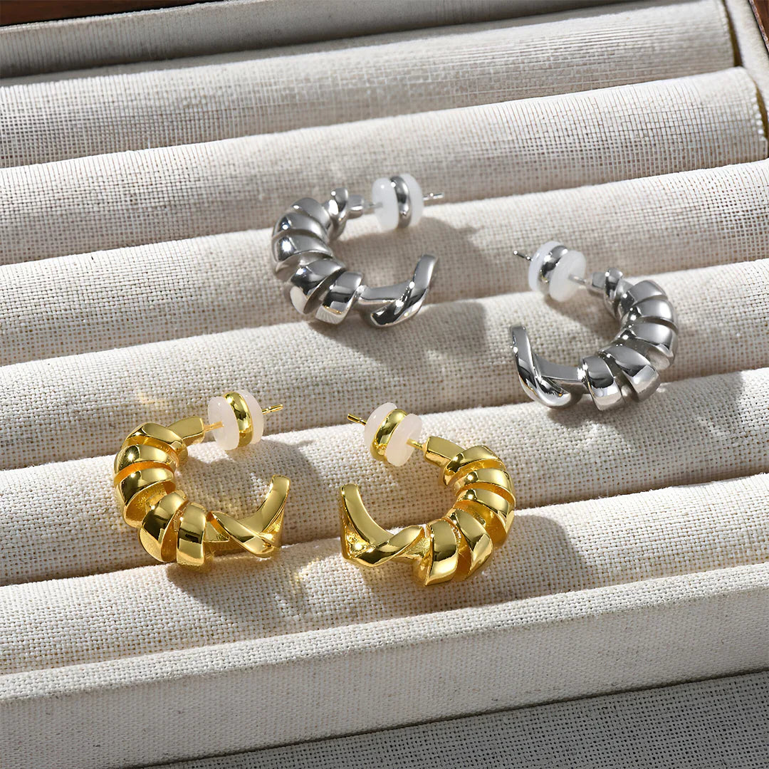 Vioraia Natalie Spiral Hoop Earrings