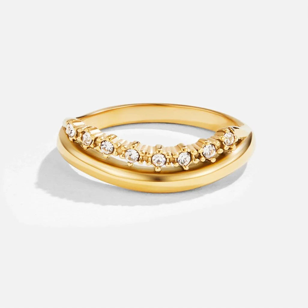 Vioraia Marissa White Crystal Layered Ring