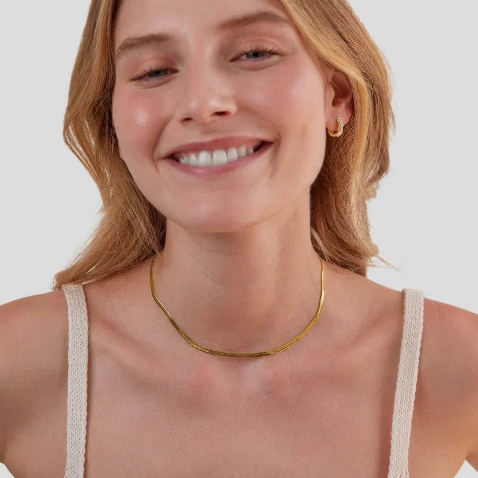 Vioraia Sarya Snake Chain Gold Necklace