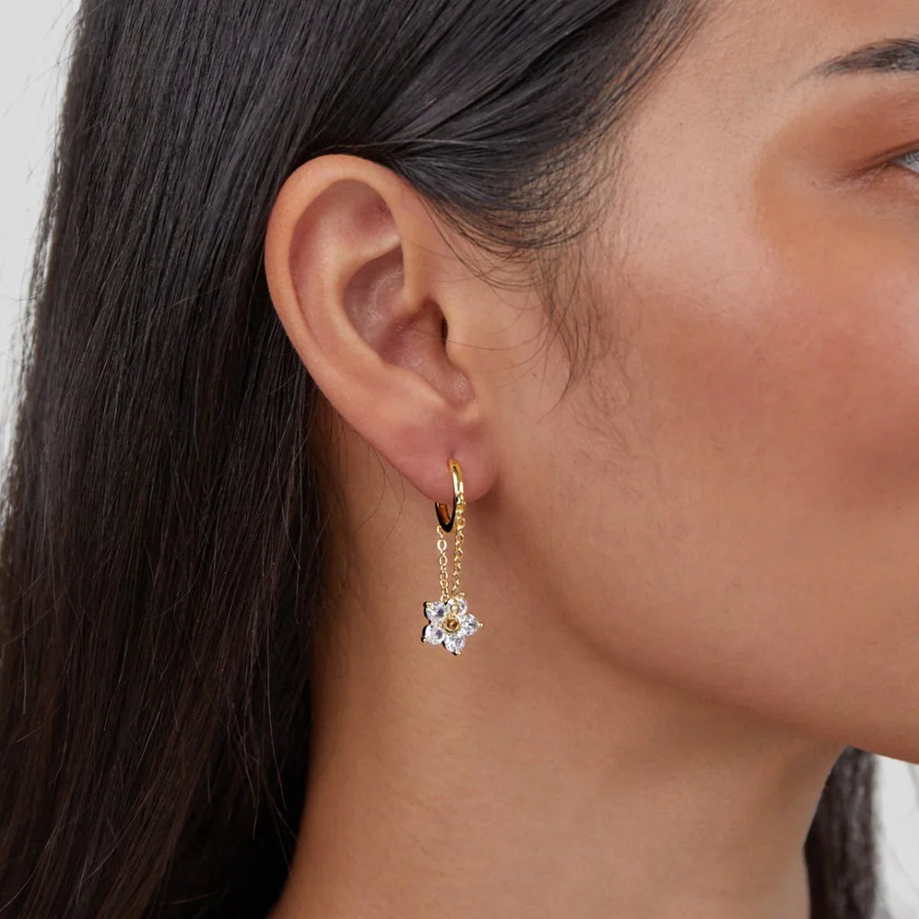 Vioraia Blooming Petal Crystal Earrings