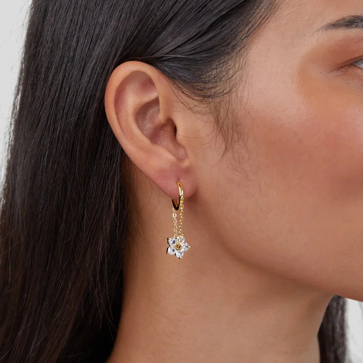 Vioraia Blooming Petal Crystal Earrings