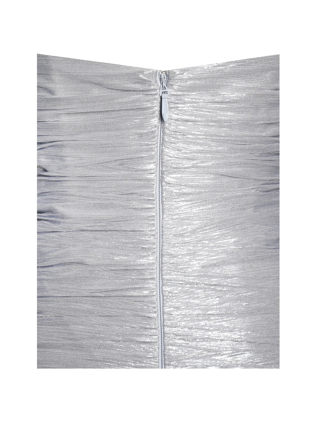 Sable Ruched Silver Glitter Mermaid Gown