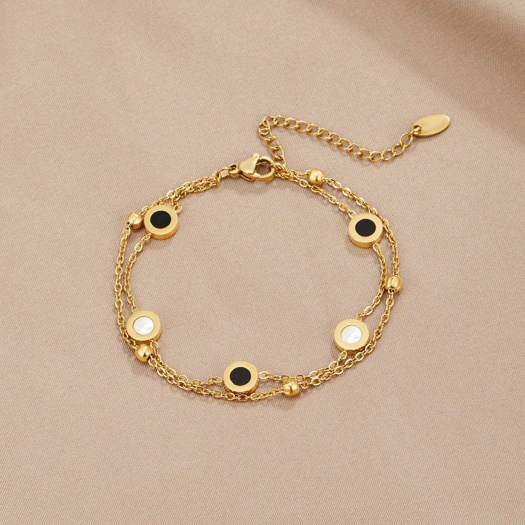Vioraia Onyx & White Stone Bracelet