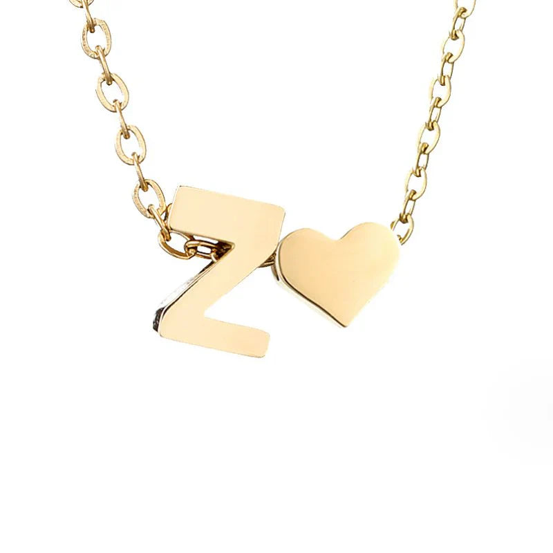 Vioraia Forever Love & Letter Gold Necklace