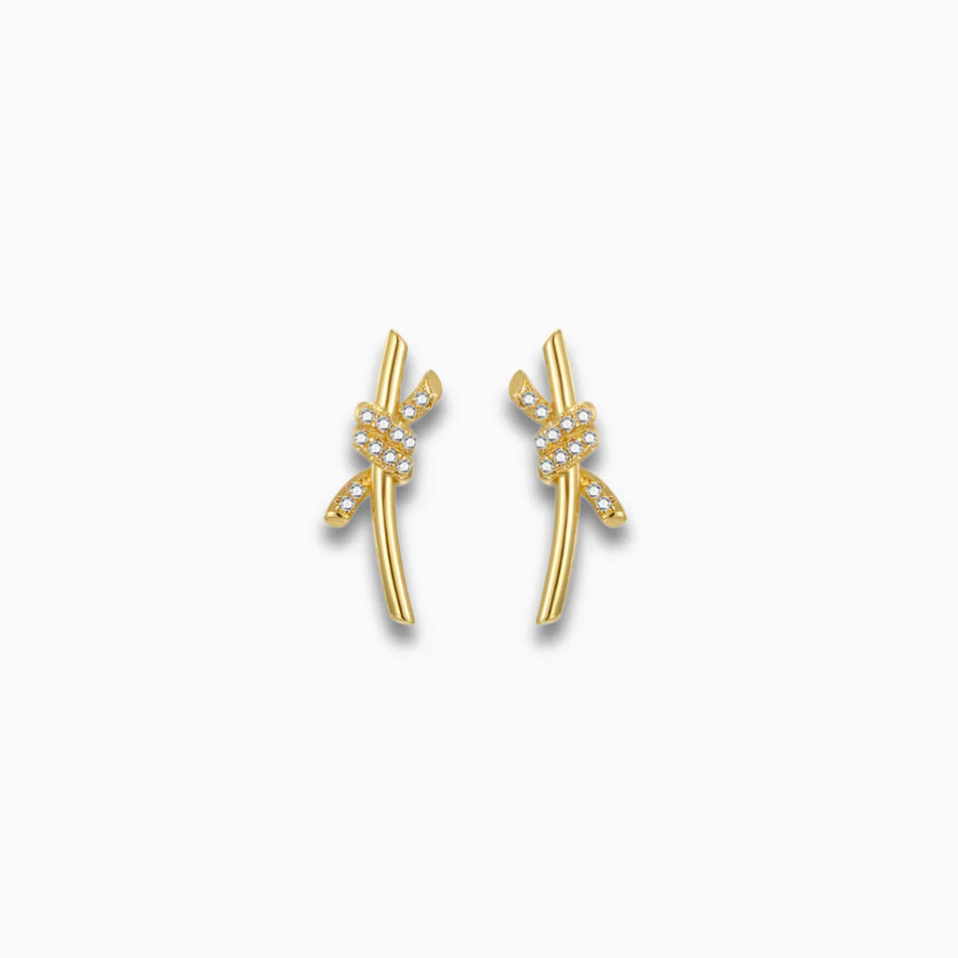 Vioraia Lyra Twist Climber Earrings