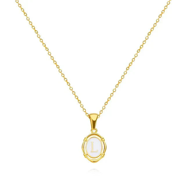 Vioraia Vintage Gold Letter Necklace