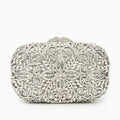 Vioraia Athena Flower Rhinestones Clutch Bag - Silver