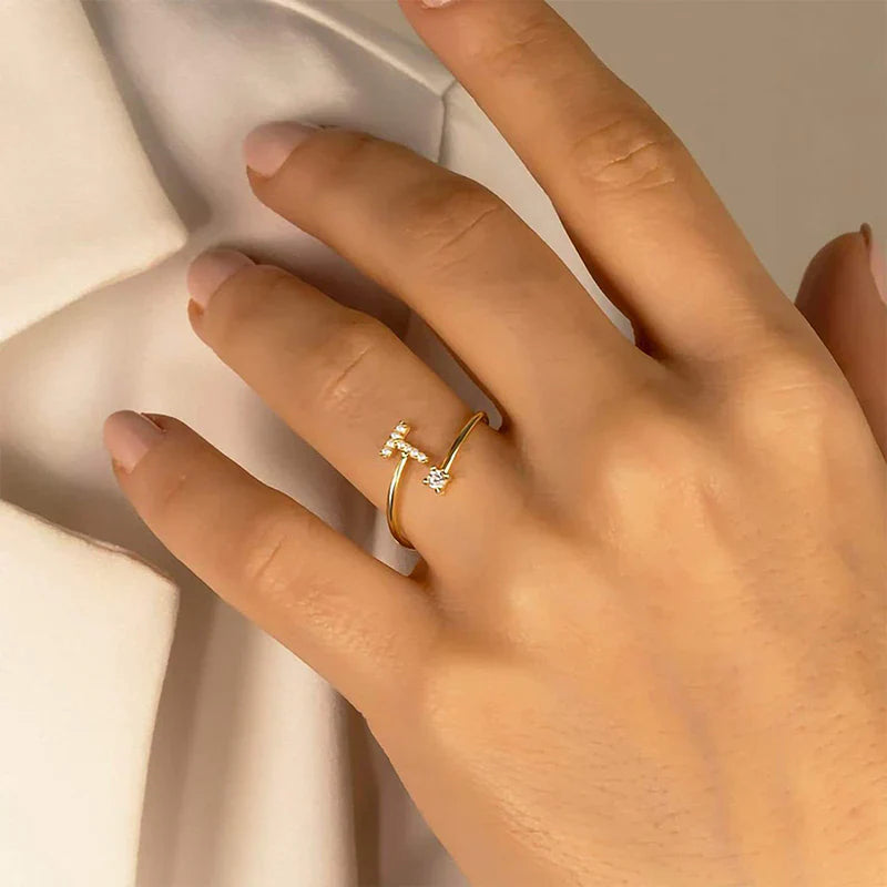 Vioraia Sparkling Initial Ring