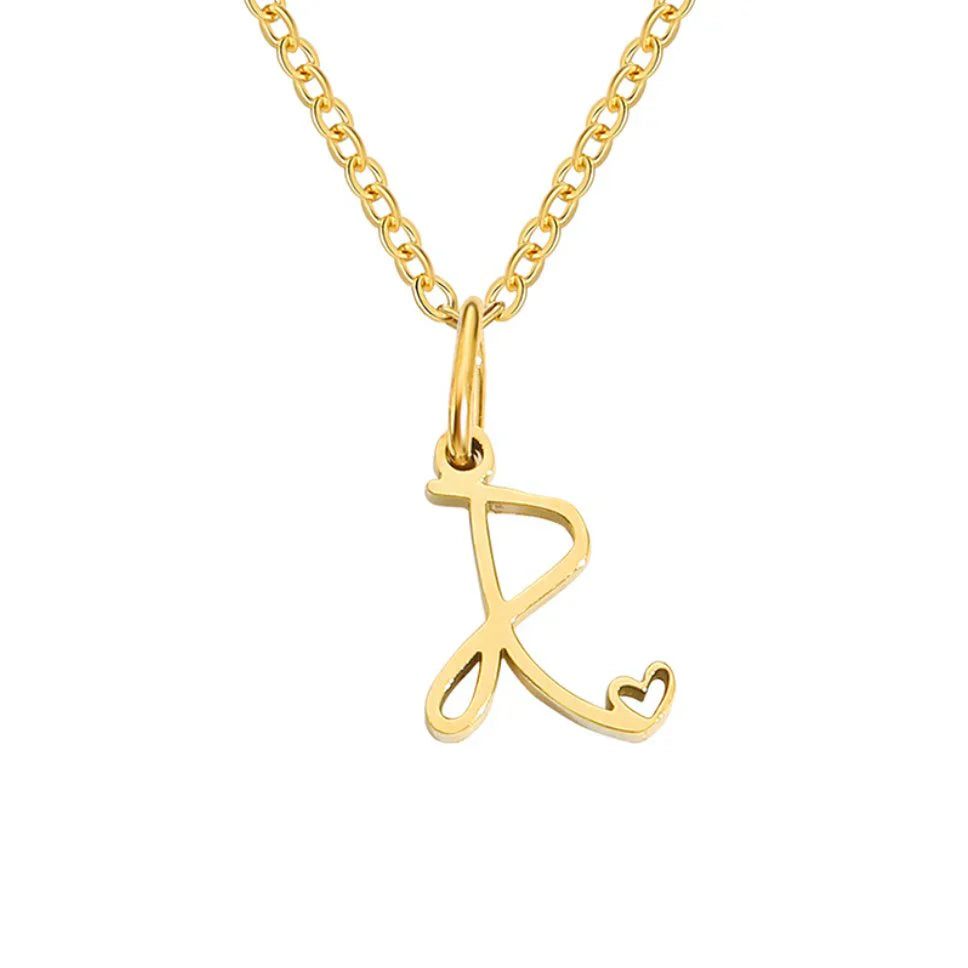 Vioraia Gold Letter Heart Necklace