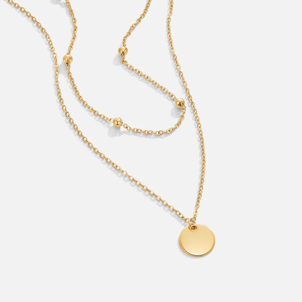 Vioraia Layered Disc Necklace