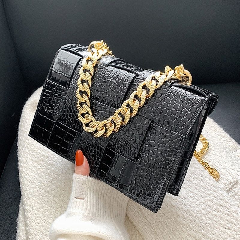 Vioraia Crocodile Pattern Crossbody Bag