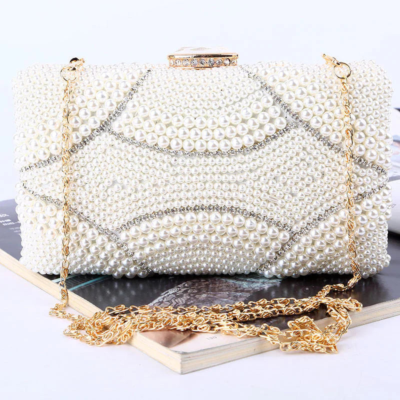 Vioraia Violeta Pearl Clutch Bag