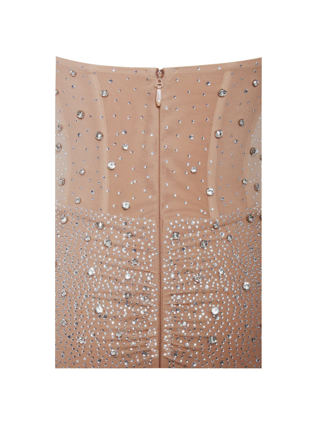 Fatima Nude Crystal Sleeveless Corset Mermaid Maxi Dress
