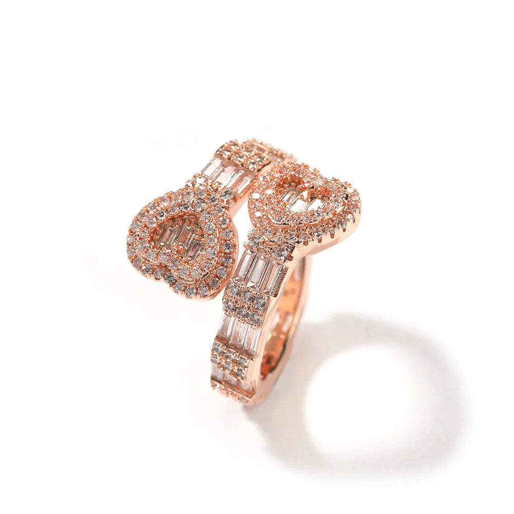 Vioraia Radiating Twin Hearts Ring