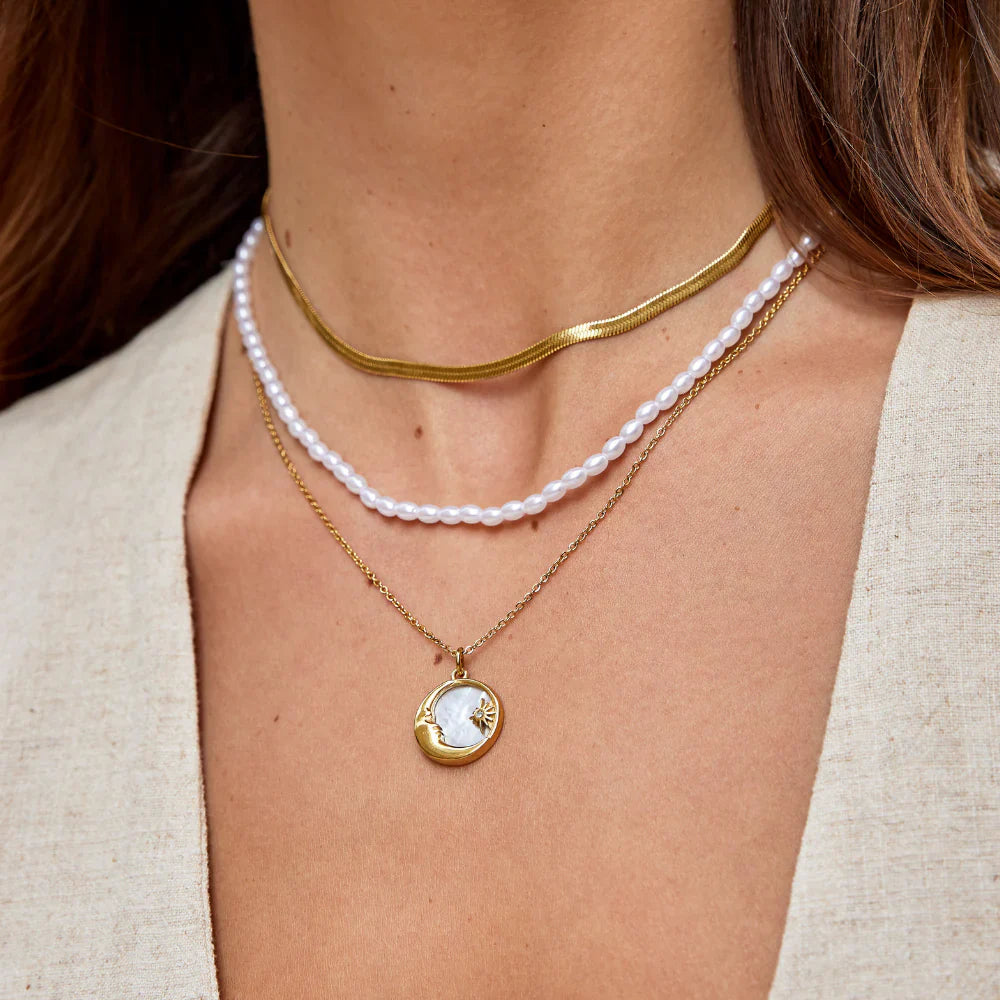 Vioraia Sarya Snake Chain Gold Necklace