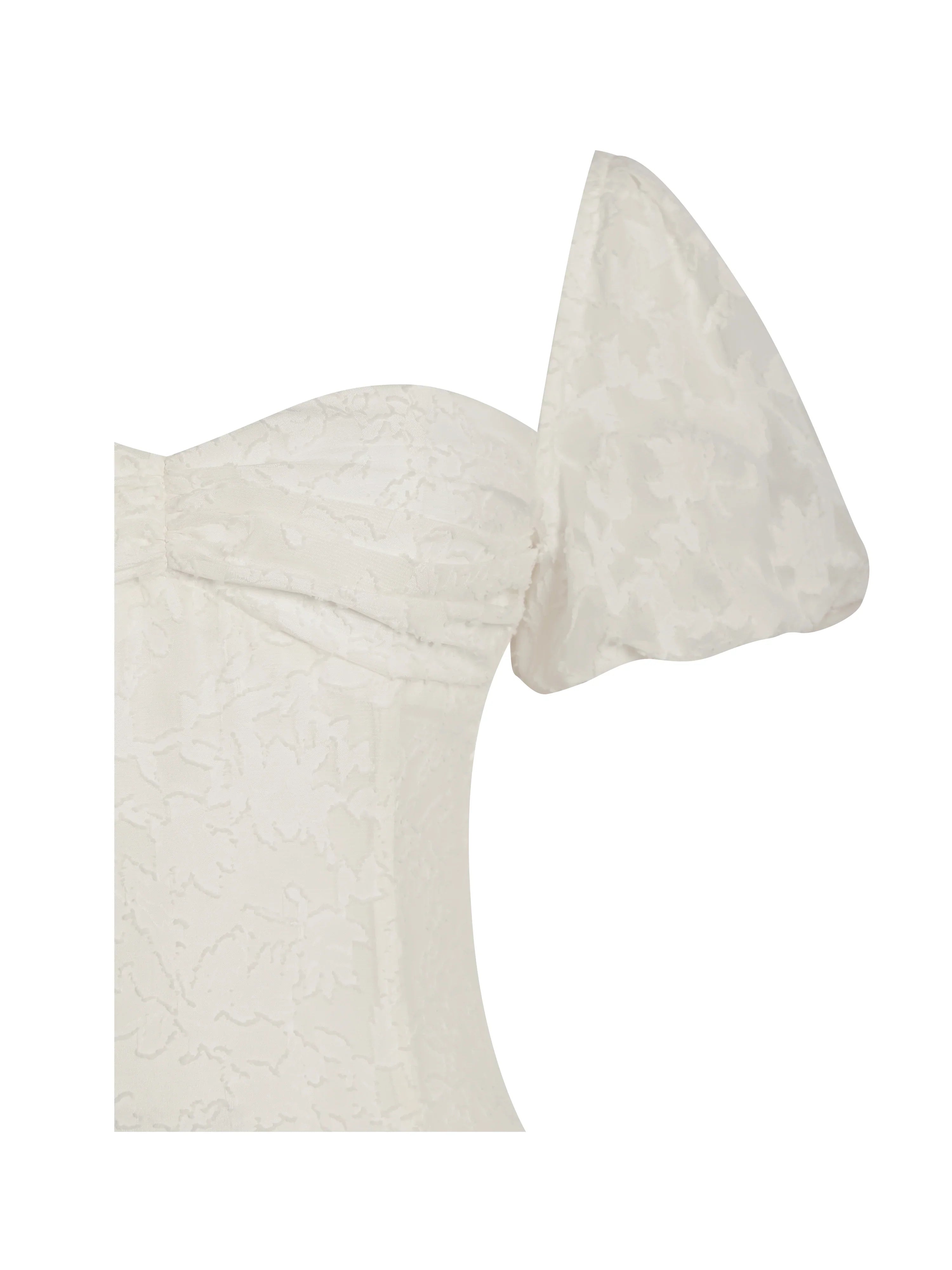 Pandora White Bubble Sleeve Backless Maxi Dress