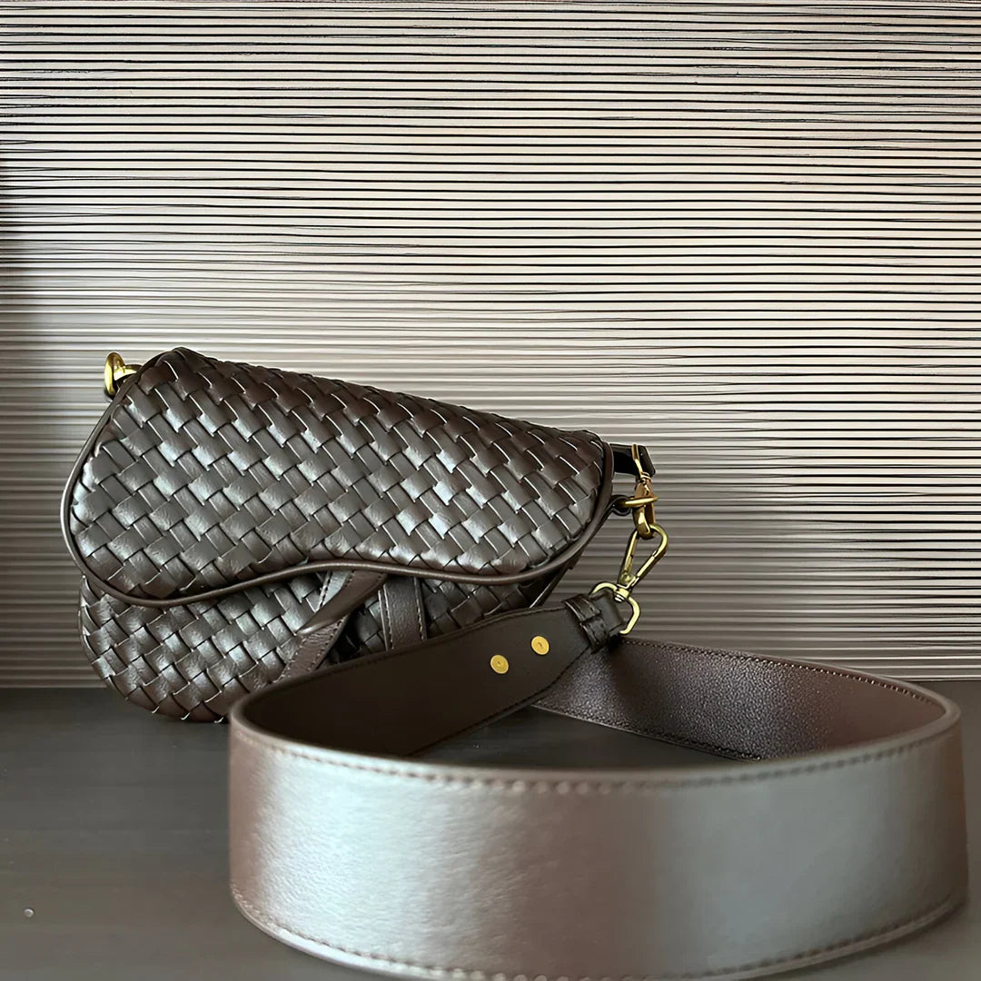Vioraia Madelyn Woven Saddle Bag