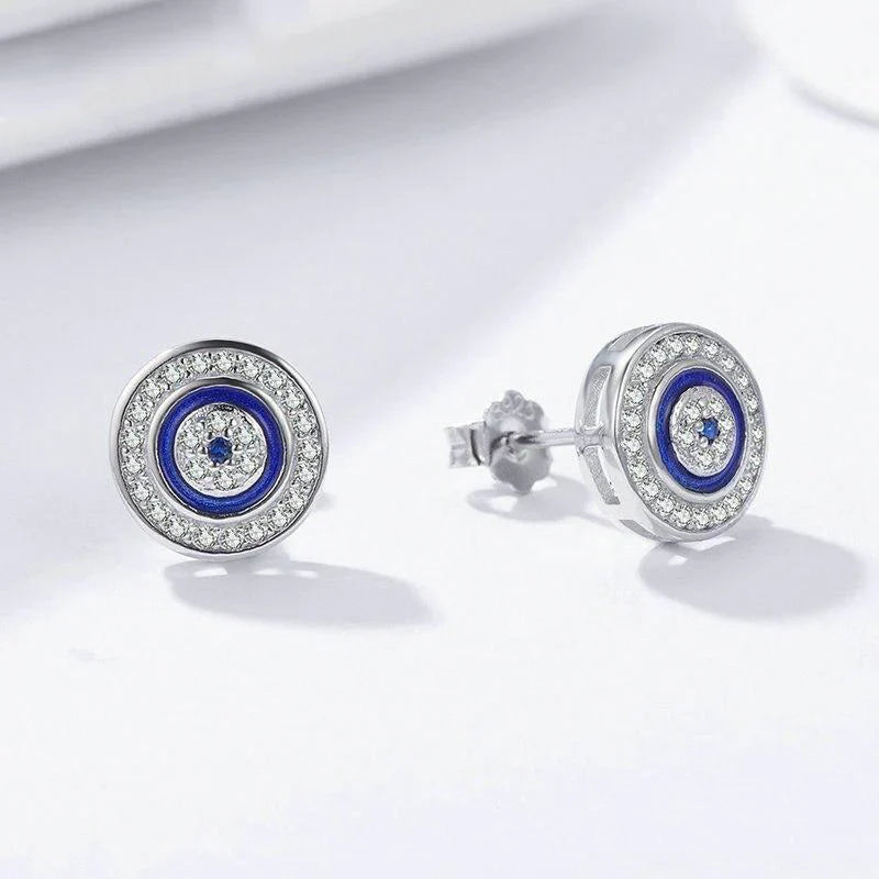 Vioraia Dazzling Symbolic Evil Eye Earrings