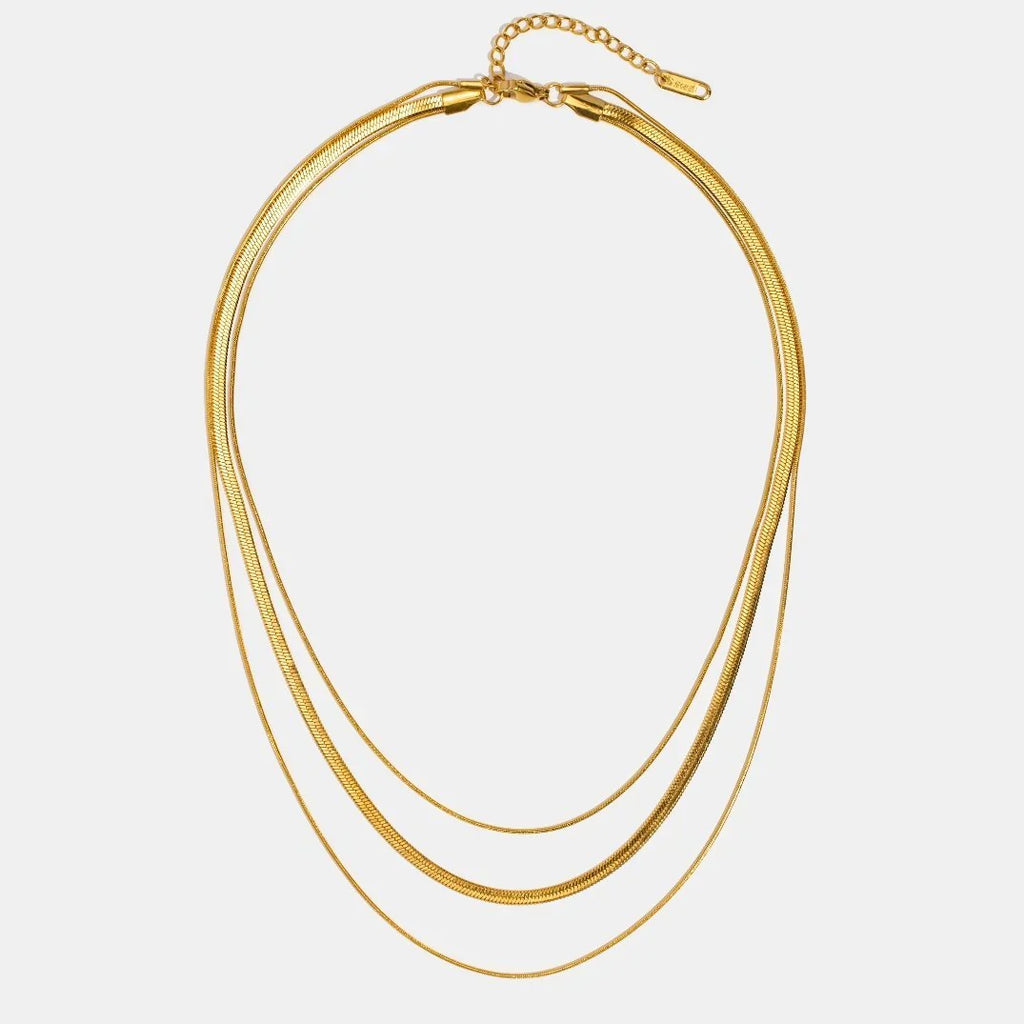 Vioraia Gold Multi-Layered Chain  Necklace