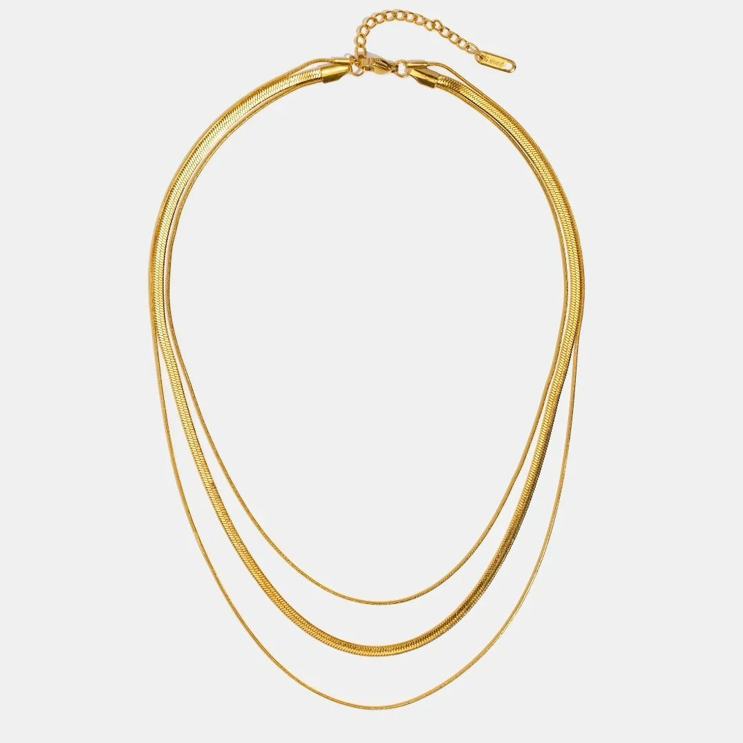 Vioraia Gold Multi-Layered Chain  Necklace
