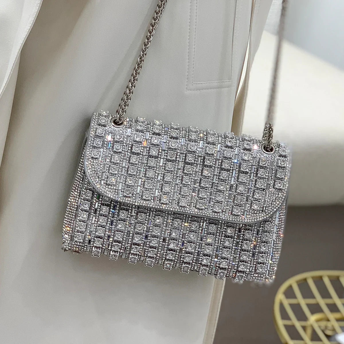 Vioraia Chantal Diamond Clutch Bag