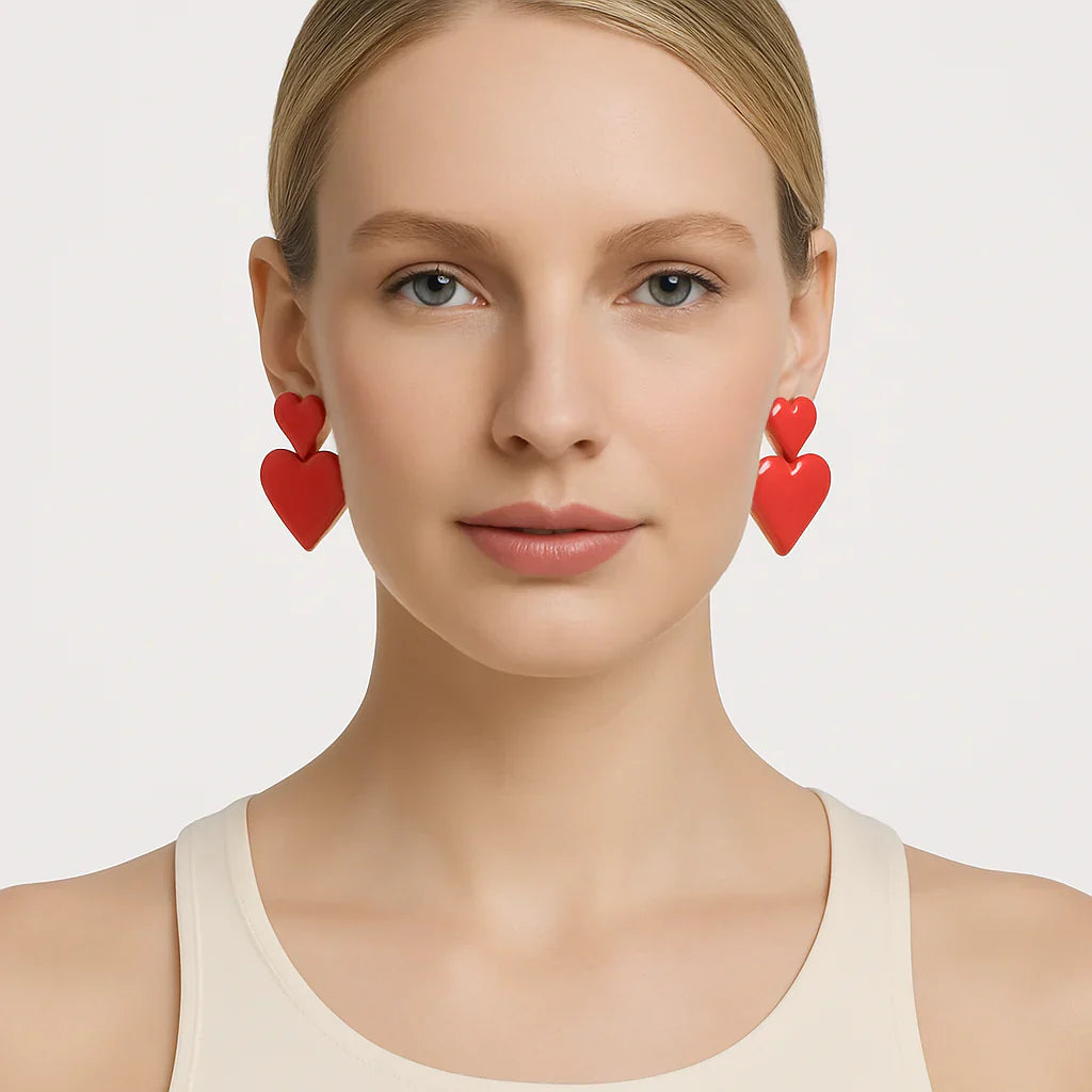 Vioraia Amara Double Heart Earrings