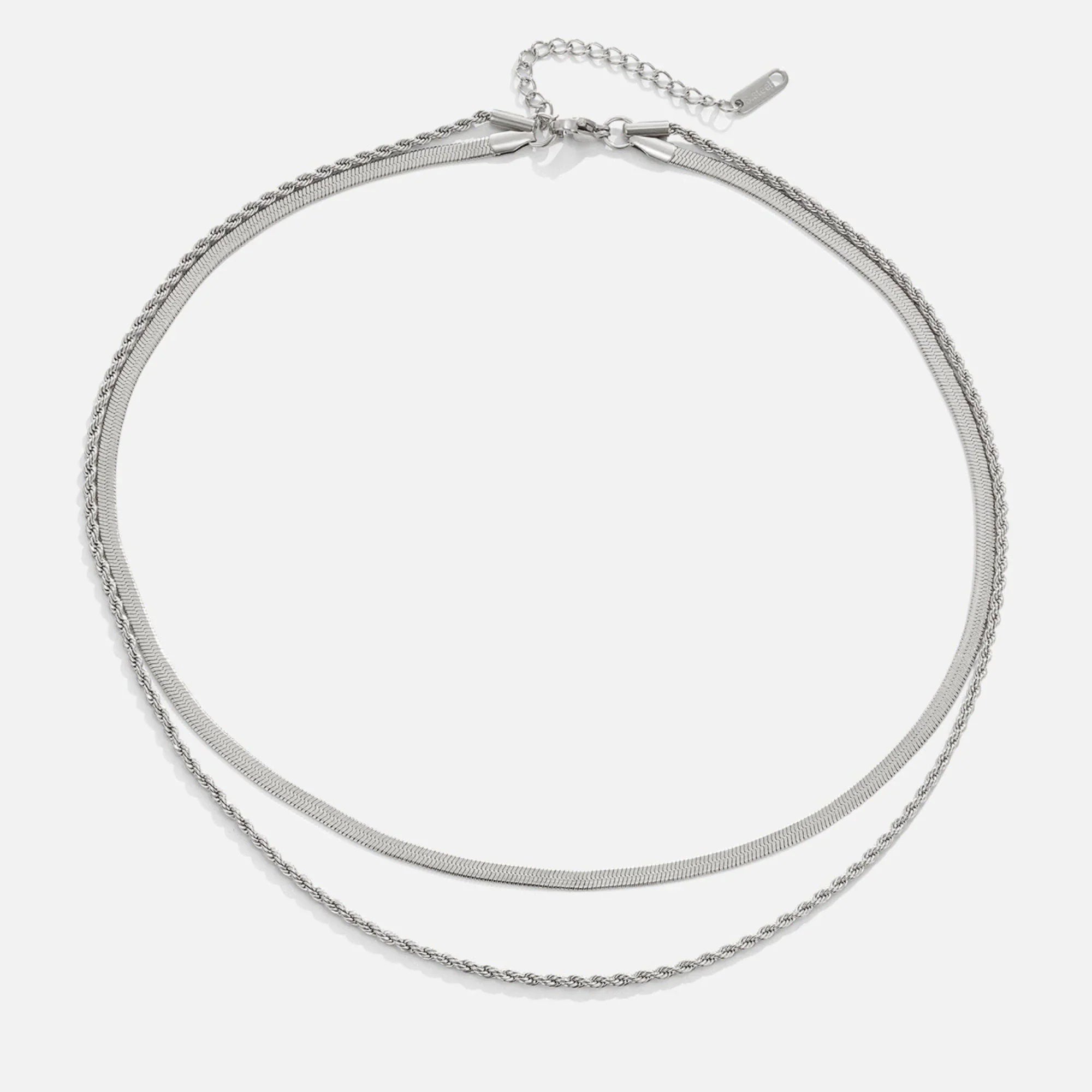 Vioraia Alexandra Silver Layered Necklace